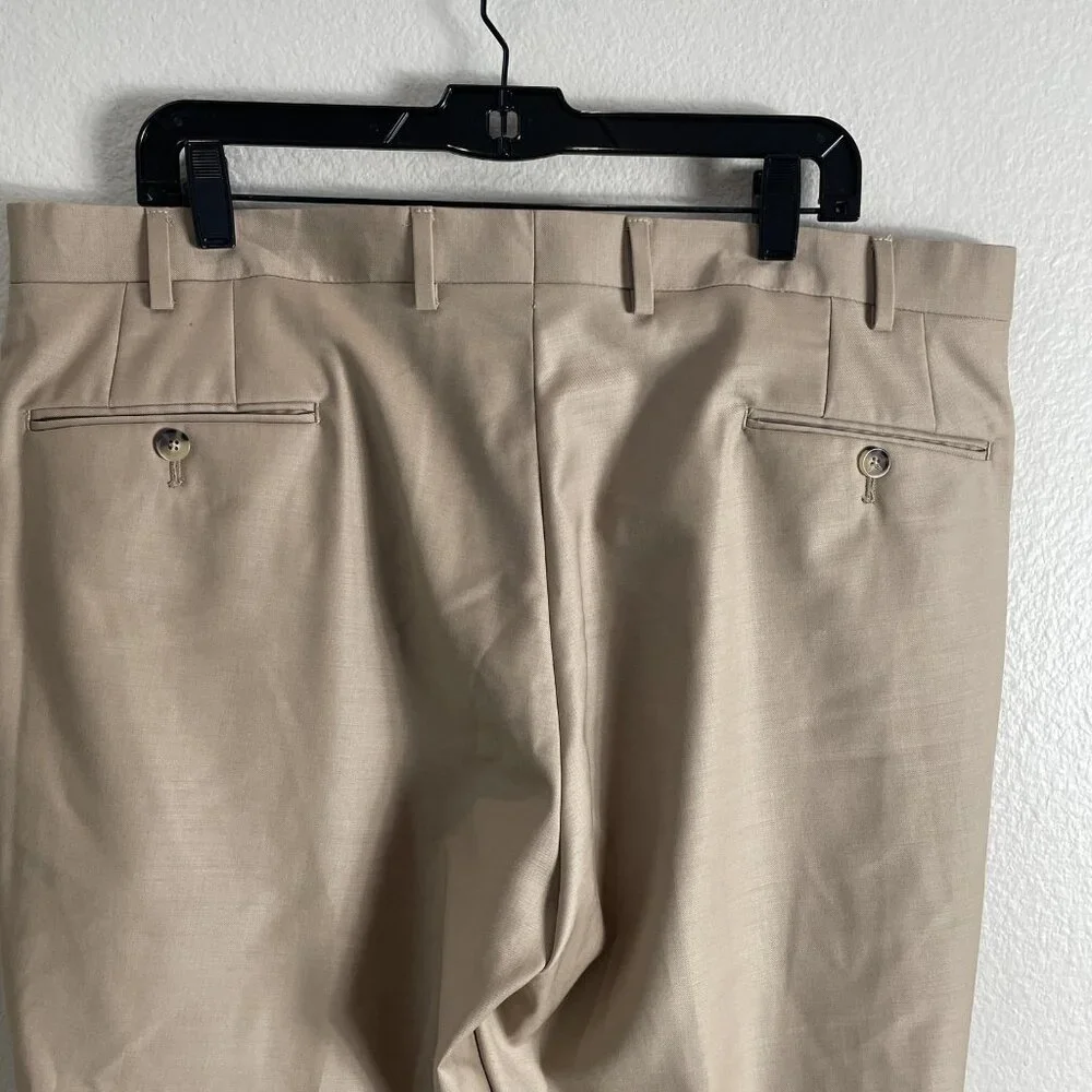 Ted Baker Dress‎ Pants Mens 40 Beige No Ordinary Joe Joey Wool Flat Front